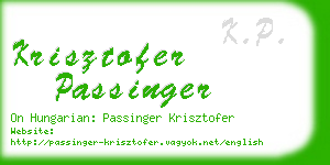 krisztofer passinger business card